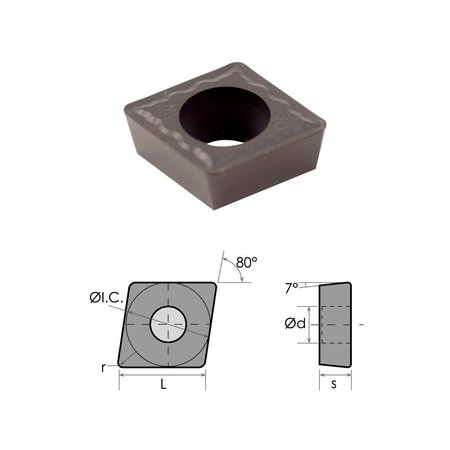 H & H INDUSTRIAL PRODUCTS CPMT-432 Black Diamond Coated Carbide Insert 6060-0431